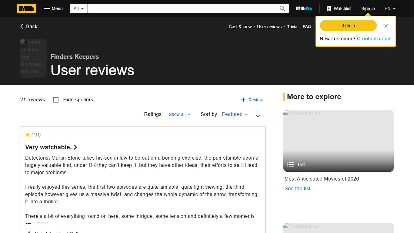 Finders Keepers (TV Mini Series 2024) - User reviews - IMDb