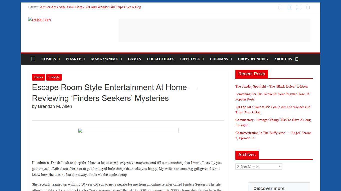 Escape Room Style Entertainment At Home — Reviewing ‘Finders Seekers’ Mysteries – COMICON